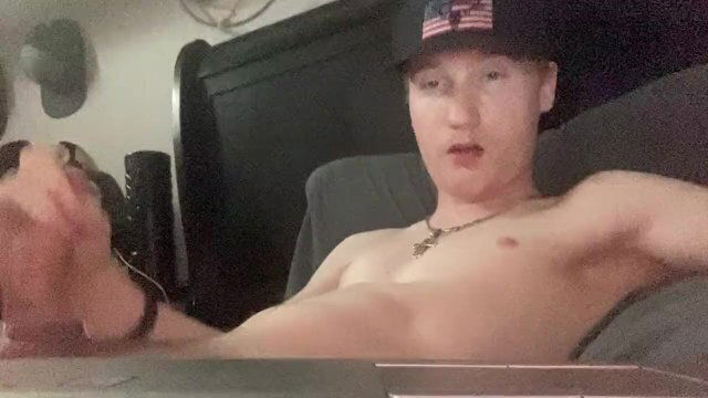 Young Blue stud jerks while Moaning