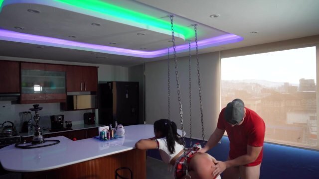 Behind scenes, schoolgirl model gets horny ends fucking with photographer