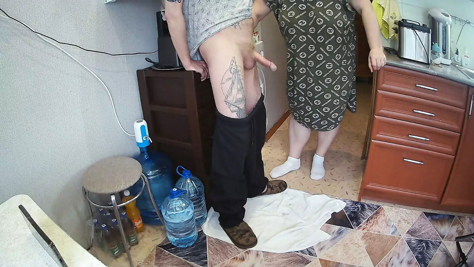 mother-in-law's mouth after jerking deep blowjob