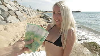 Dumb Blonde Tourist Tricked Into Public Beach