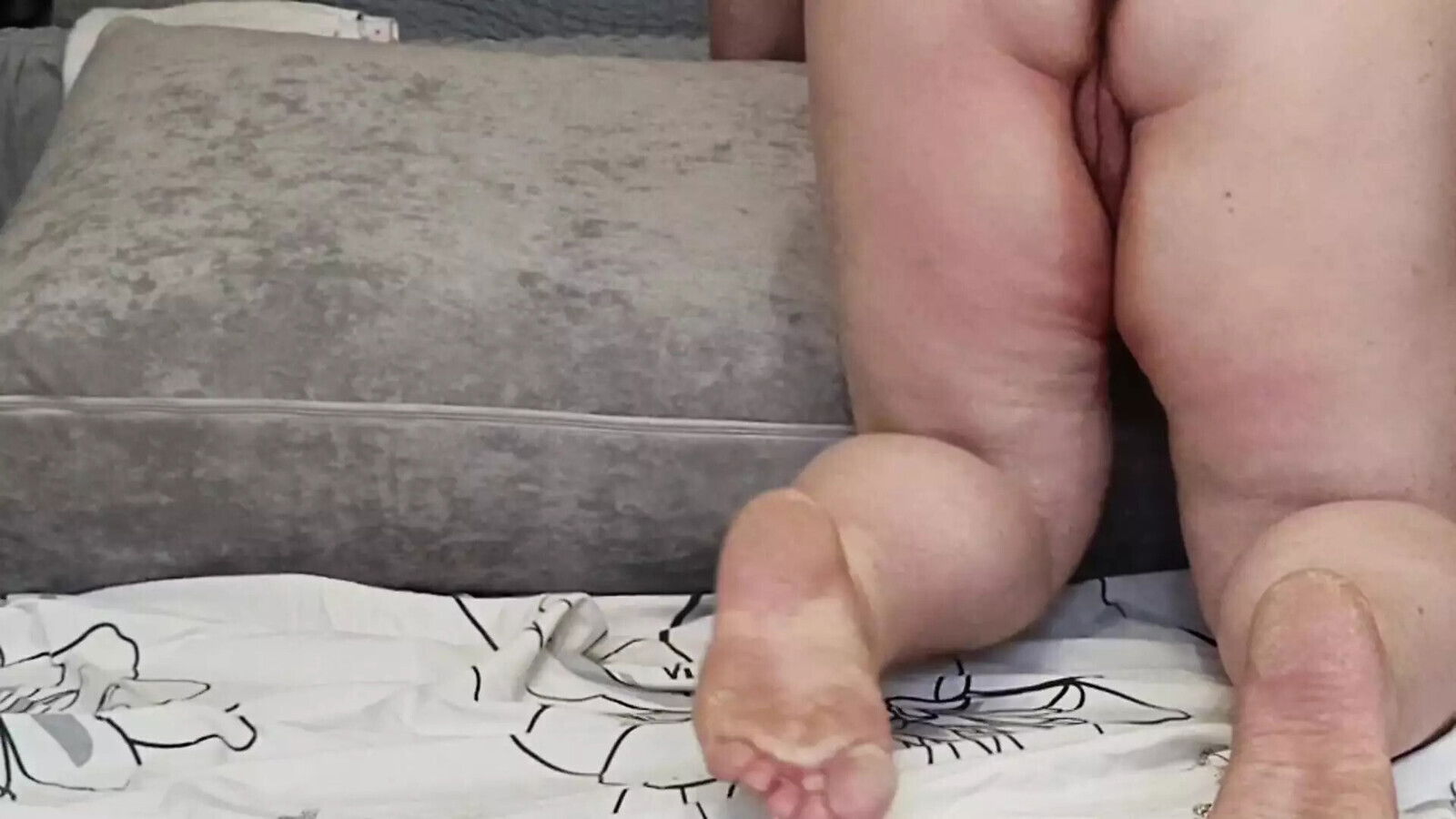 Stepmom masturbates with black dildo