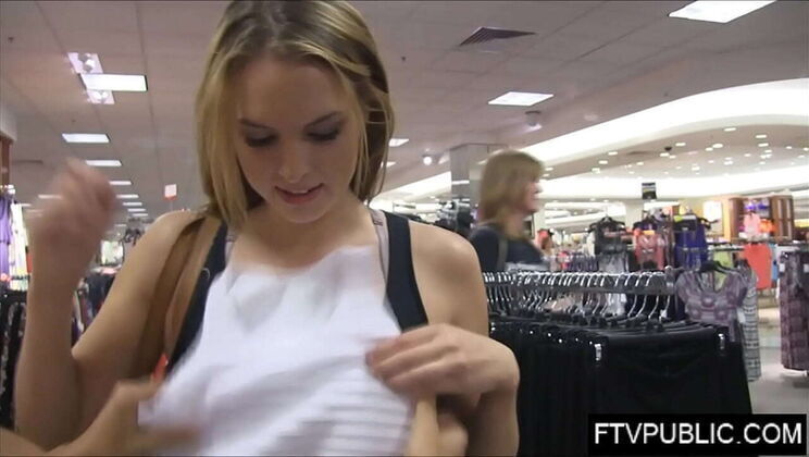 Keira Nicole Flashes Pussy Risky Mall Adventure