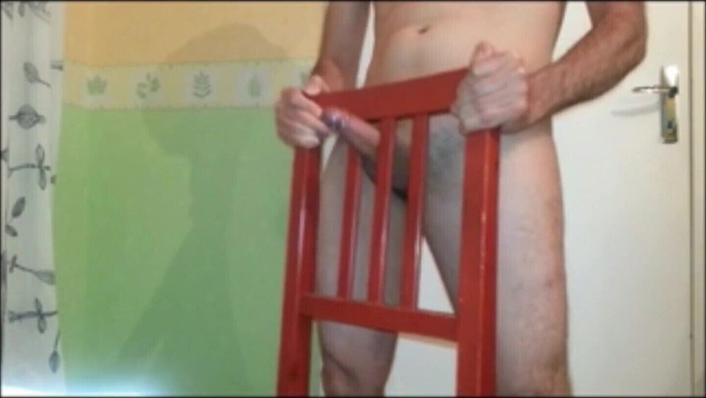 Red chair humping cum with cock ring