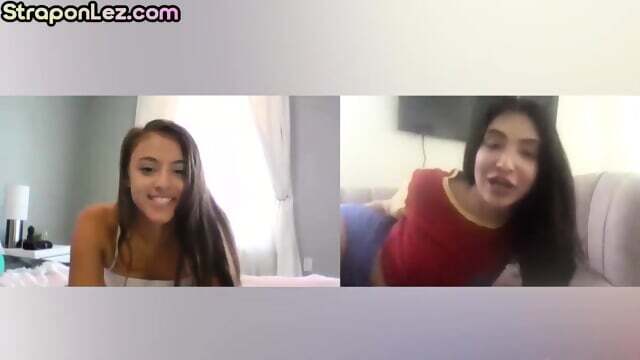 Kinky lesbian analtoying assfingering video call