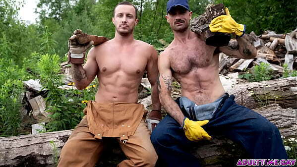 sweaty farmhands, Zack Mackay Patron both sweaty after hard outdoor work they fucking each other!