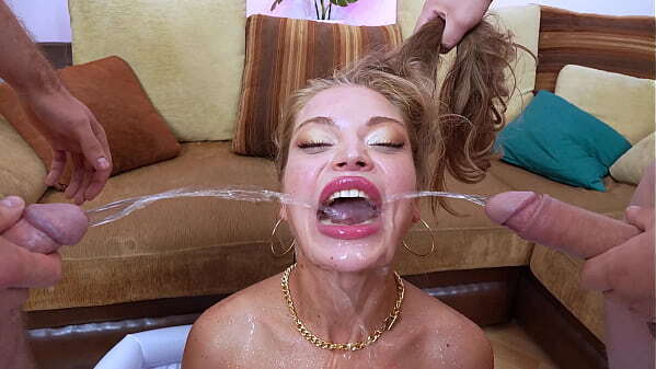 TRIPLE SET! Total destruction beatiful Dina with multiple squirts piss from cocks EKS507