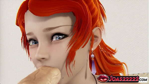 Redhead Blowjob Sitting Chair Facial Animation