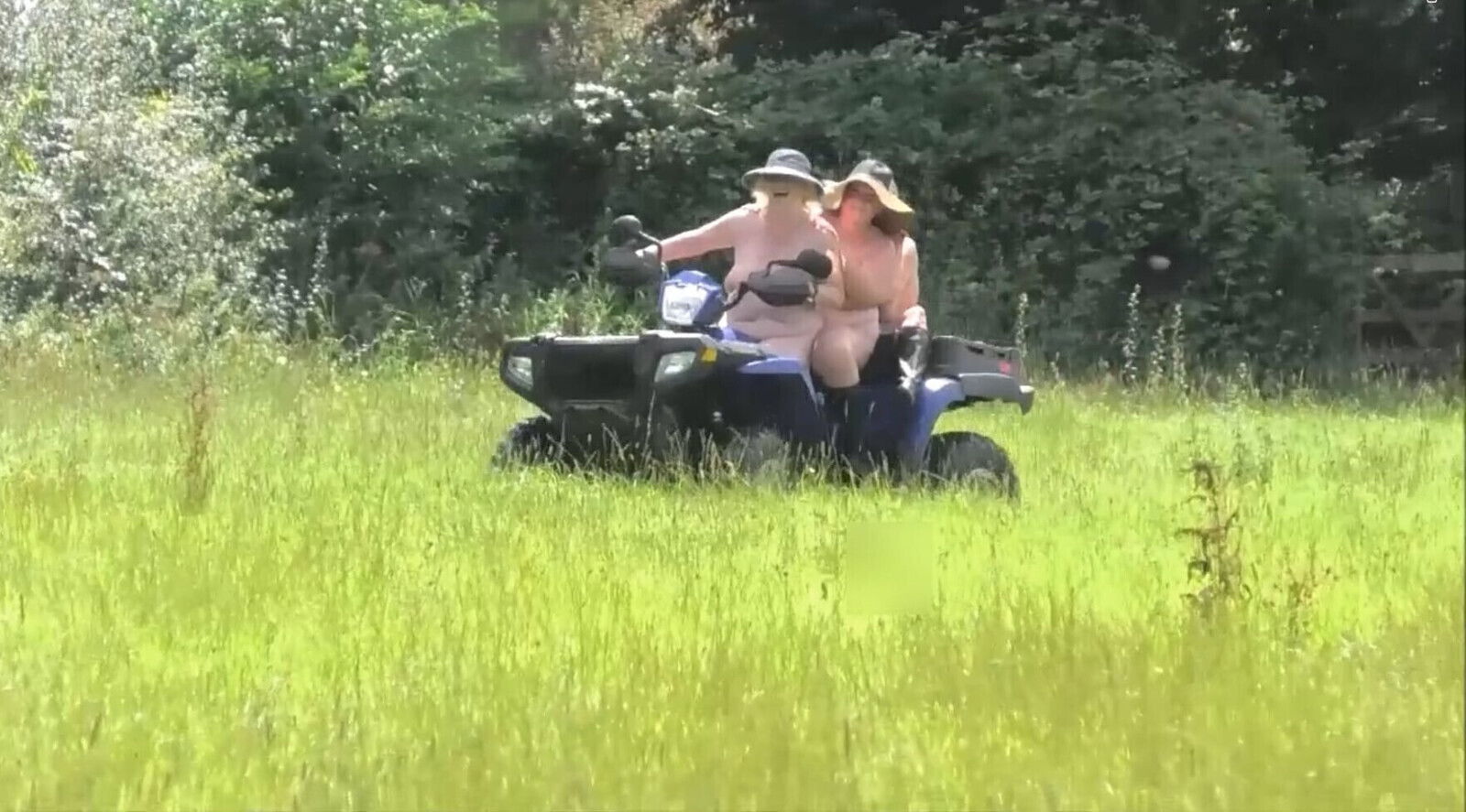 Crazy Naked Matures floppy hats Quad bike