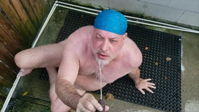 PISS!! Bear gets face full piss public!!