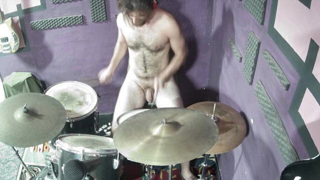 drummer plays naked enjoy with sound off...