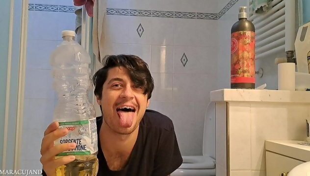 loud fetish fart noise while piss bottle imagine drinking