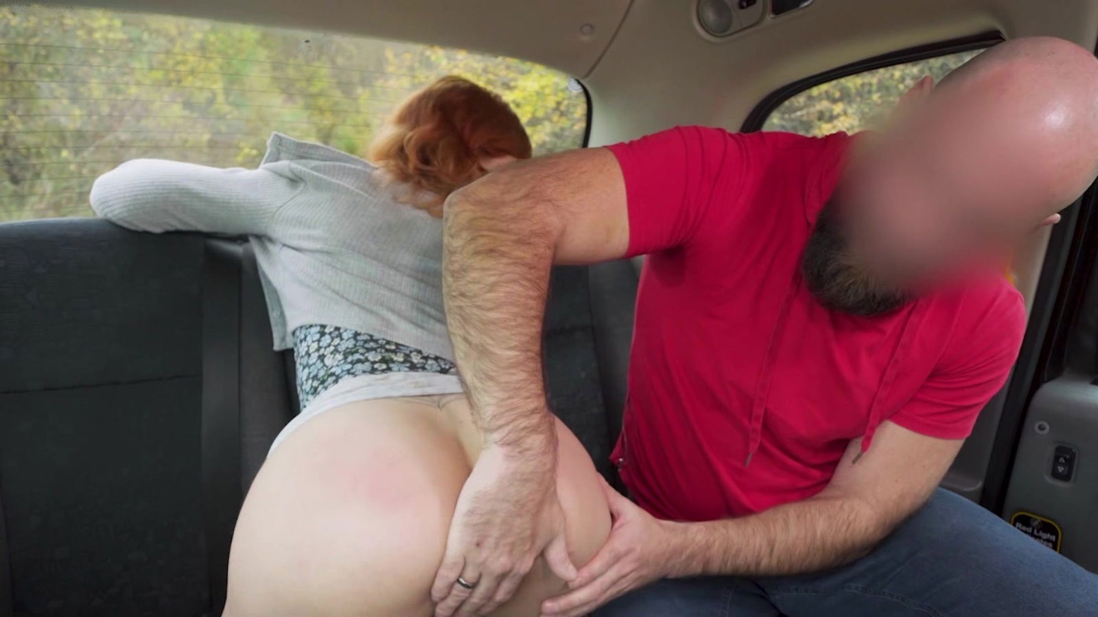 Young redhead Stone gets fucked taxi