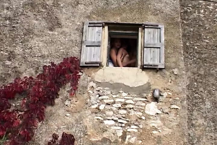 Blonde French slut eats sperm after outdoor