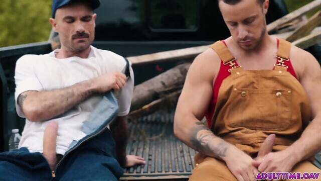 sweaty farmhands, Zack Mackay Patron fuck outdoor!