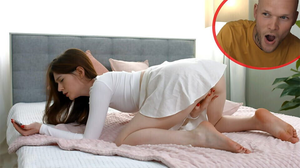 Cute teen caught jerking