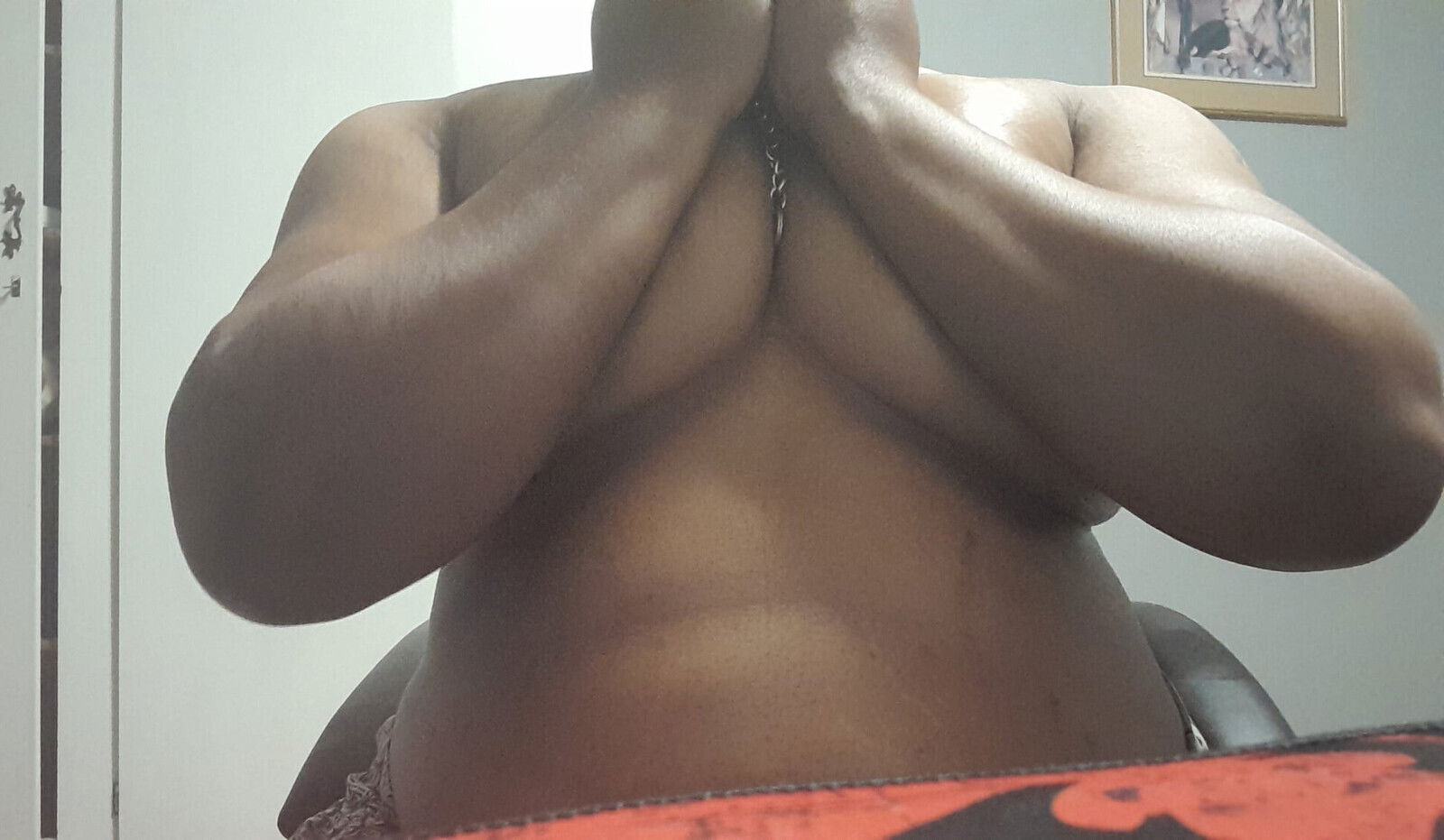 Oiled Transgender Playing with Herself Night Part