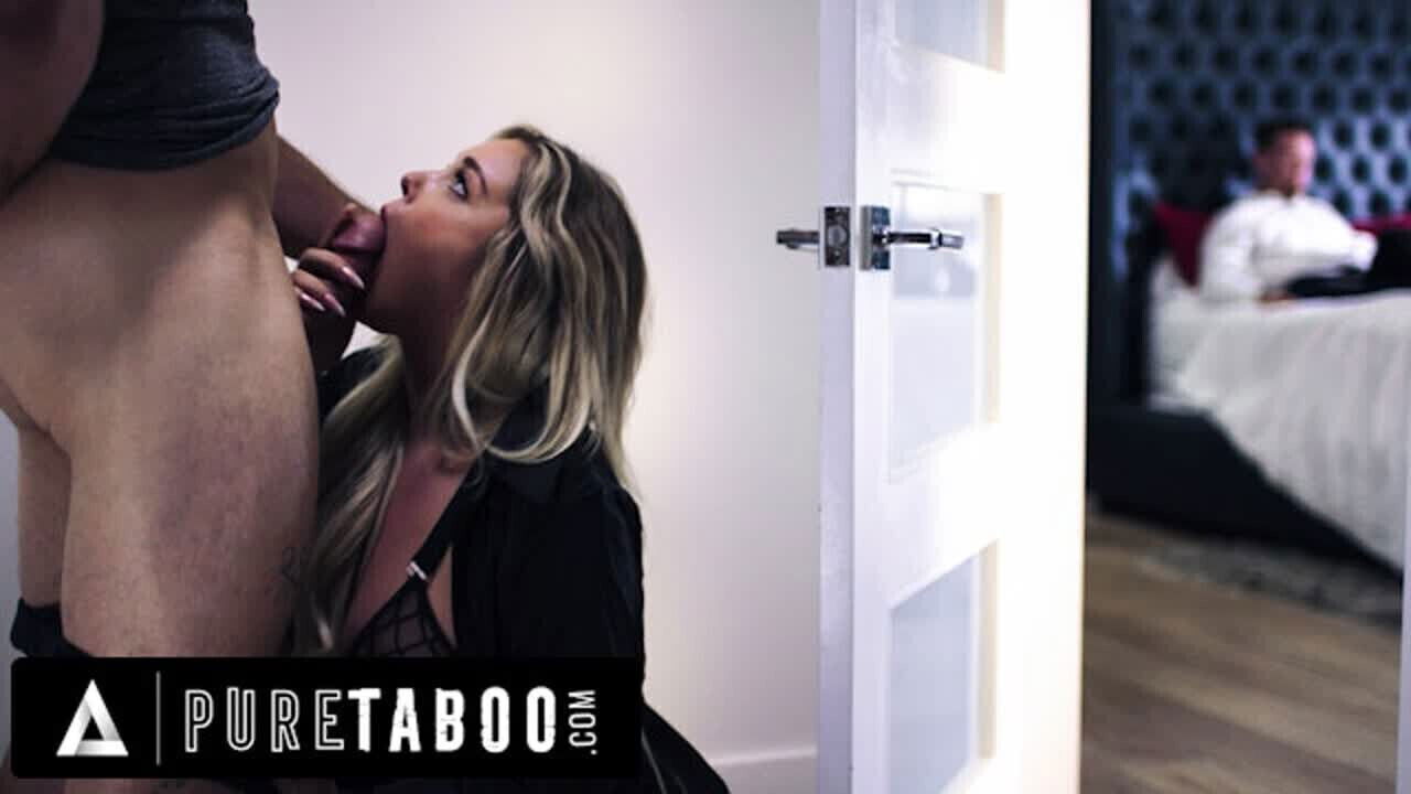 PURE TABOO Housewife Kali Roses Almost Caught Cheating Bedroom Closet While Husband Near