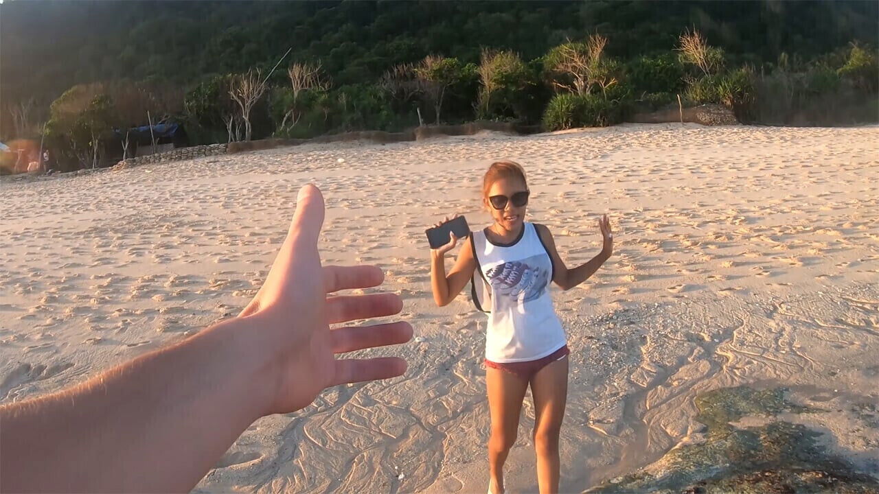 Thai amateur girlfriend horny after being beach