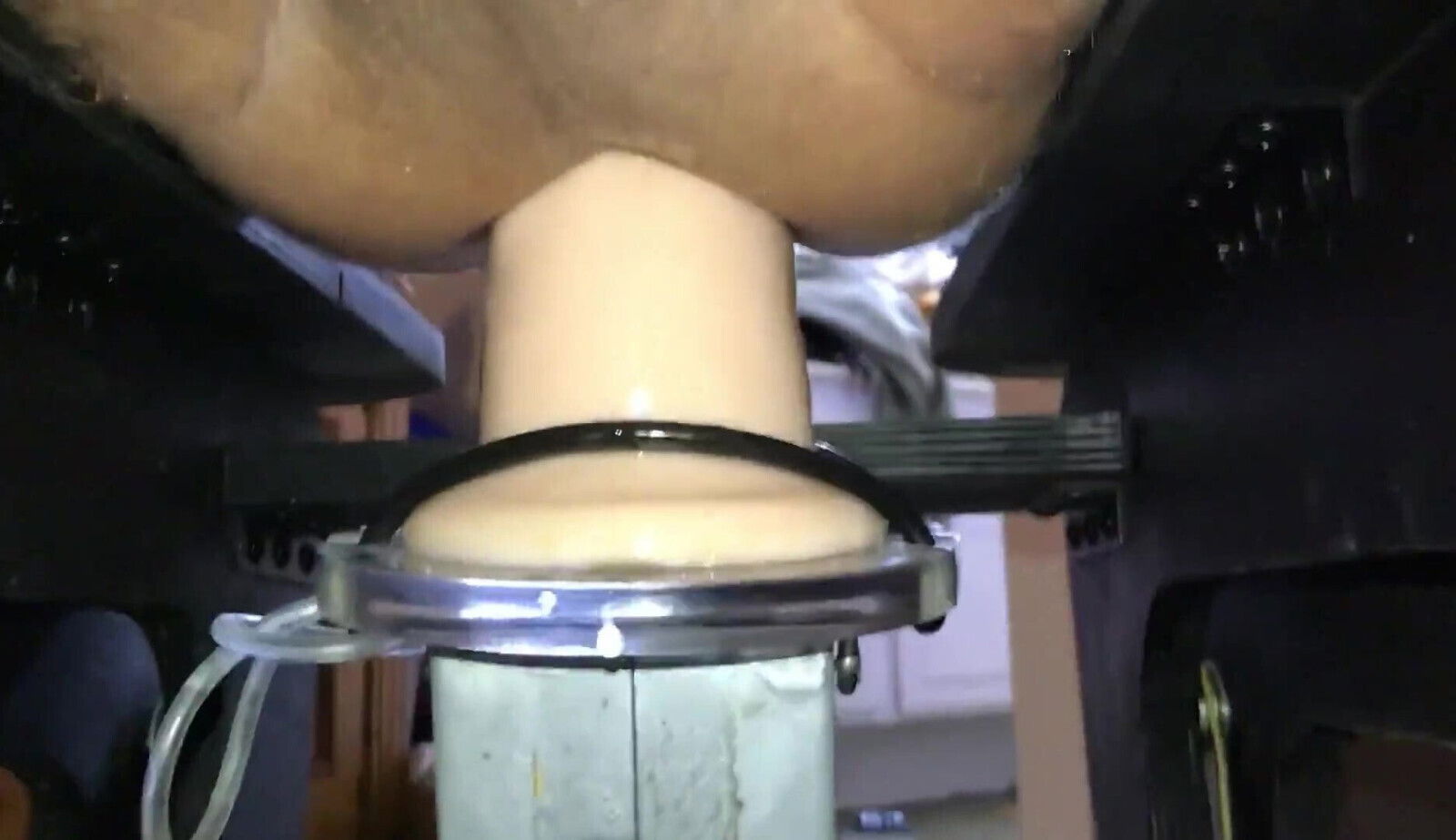 Me riding my home made sex rocker with 9in dildo