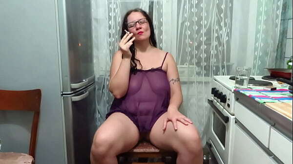 Curvy milf smokes spits natural tits, squeezes dildo between breasts. turned games with boobs. you? Homemade fetish masturbation.