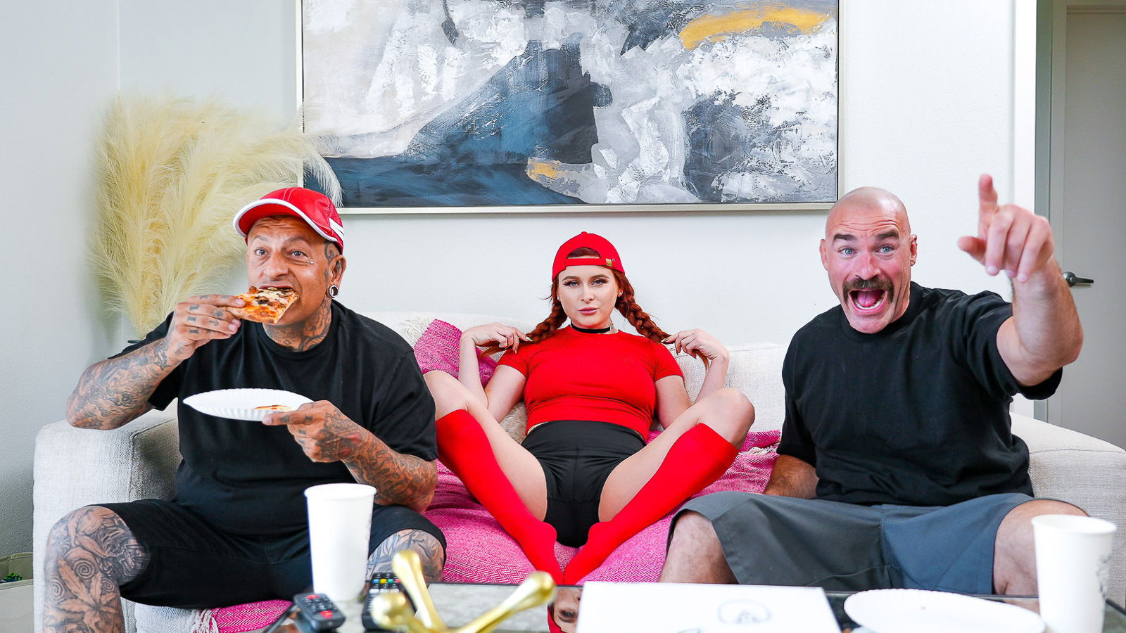 Pigtailed delivery girl Odette screwed older