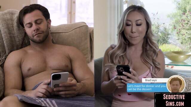 Sensual busty Asian riding lucky first date