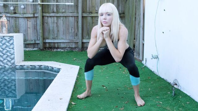  Aesthetic hottie Sveera Fire is touching her wet shaved pussy 