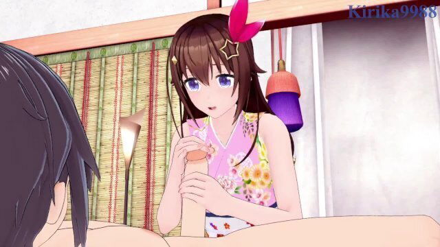 Tokino Sora (Kimono) have intense shrine. Hololive VTuber Hentai