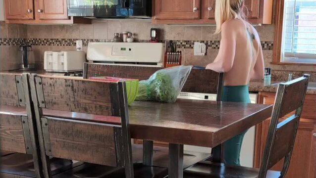 Preparing Food Cook Topless Kitchen