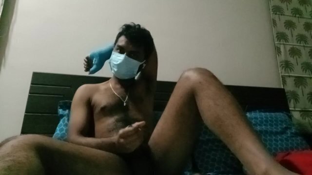 Hairy Desi casually masturbating after work