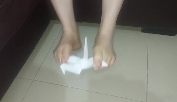 Feet origami crane