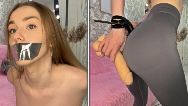 BDSM RedHead Girl Leggings Fuck Dildo BlowJob