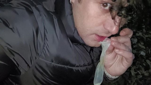 Eating from used condom found
