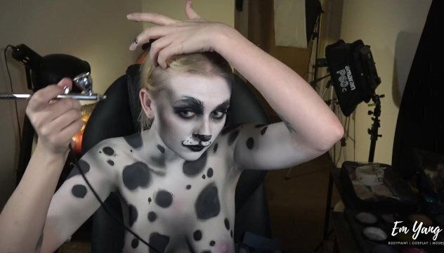Dalmatian Girl Body-Paint Nude Timelapse