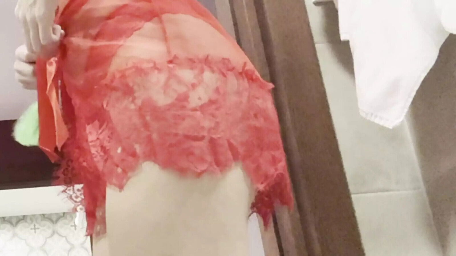 girl cleaning hotel room beautiful lingerie