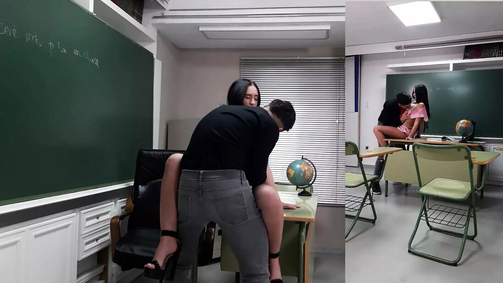 Dirty perverted teacher fucks hard with young petite student school