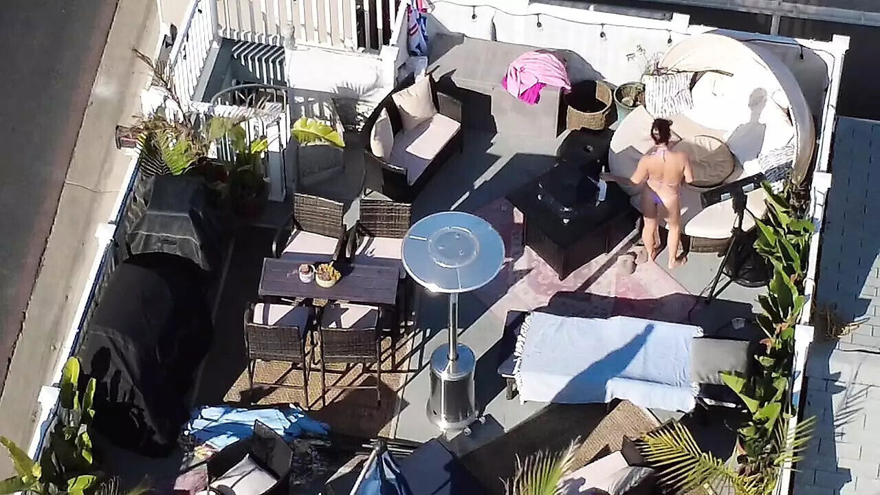 Caught Woman Sunbathing Nude With Drone!