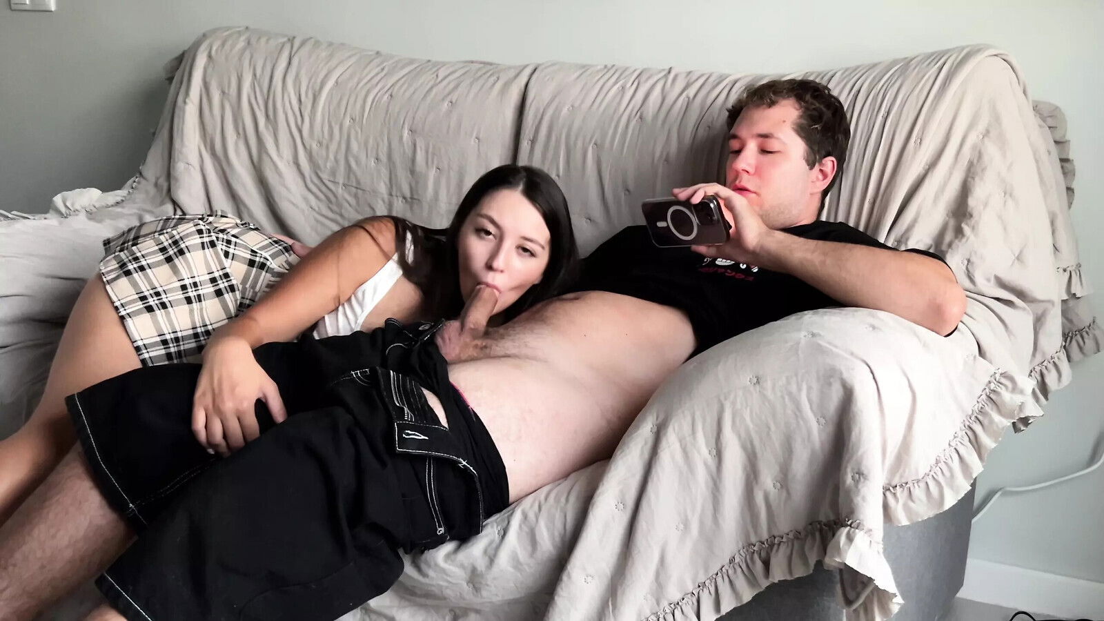 Stepsister Prank Failed... Wanted Scare Stepbrother Start Watching Porn Jerking Thinking Alone!