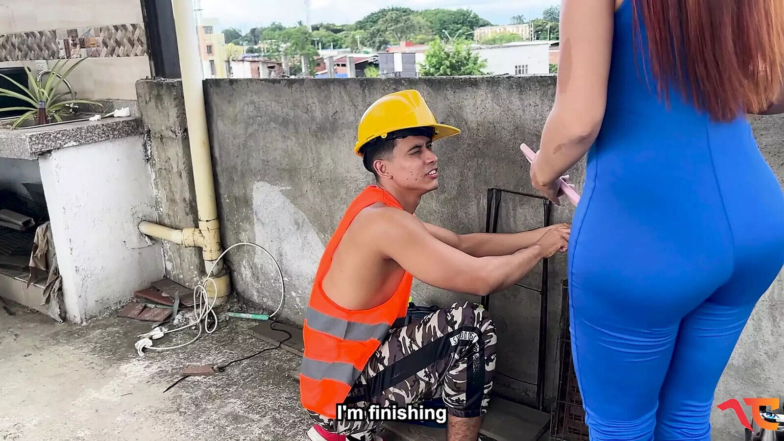 seduce maintenance Angel Cruz fucks when husband home.