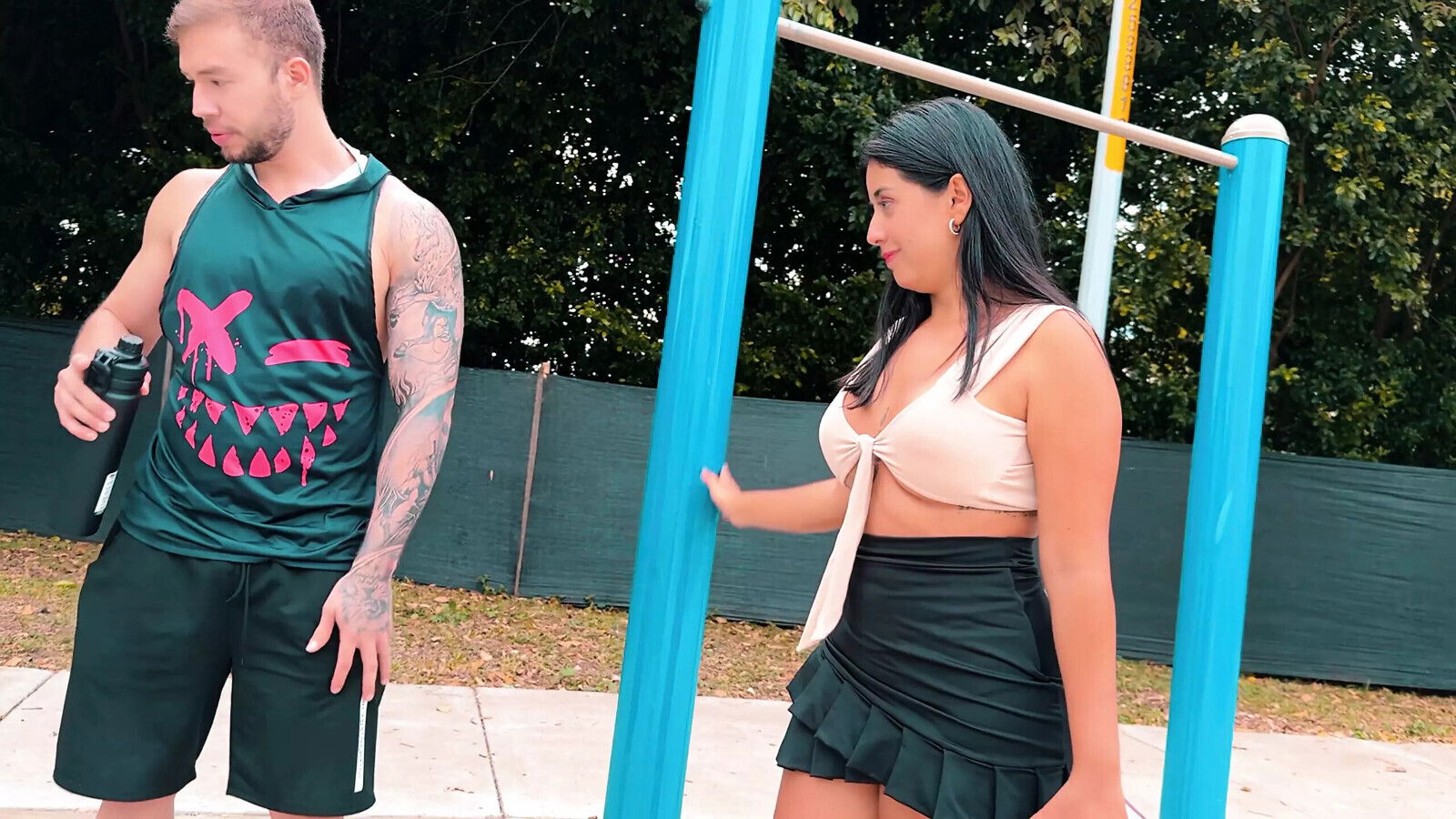 Flirting with neighbor's young muscular stepson come house fuck latin MILF