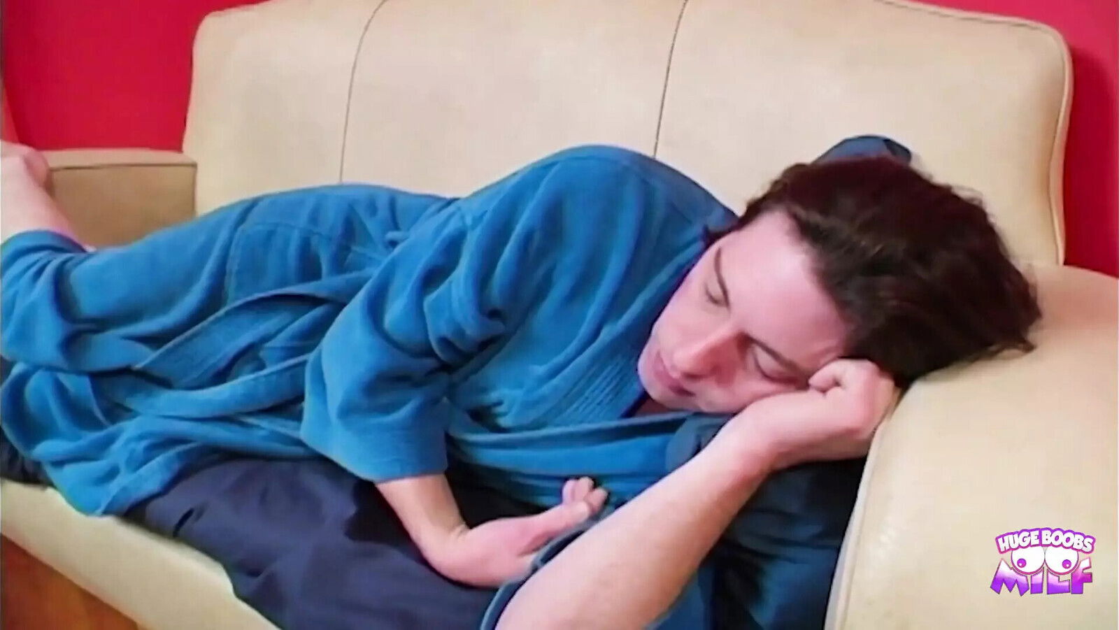 Brunette Crashes on Her Friends Couch and Screws Her Man in the Morning