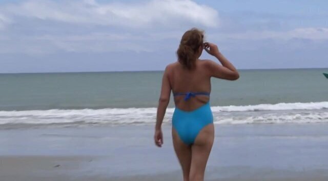 come back from beach very excited masturbate, stepson show