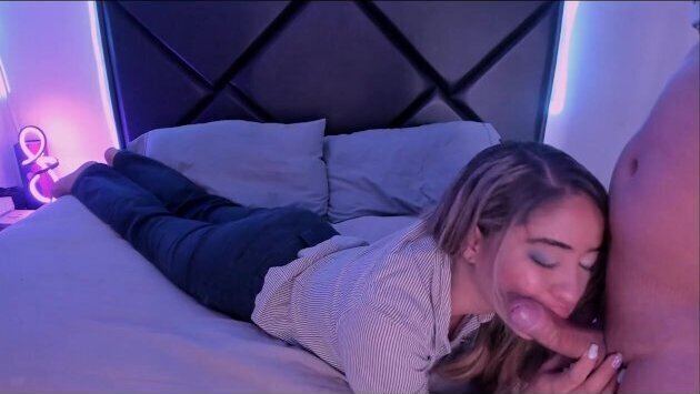 Blonde Secretary sucks dick office pants