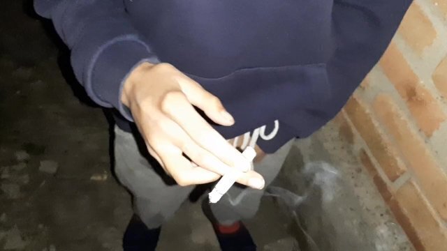smoke masturbates same time (smoking fetish, orgasm clothes, public masturbation)