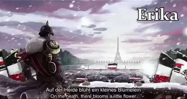 Erika- German march song with english german subtitles