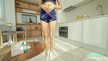 Skinny wife cheats husband with landlord