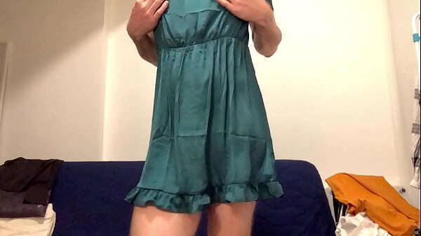 green dressed crossdresser secretary