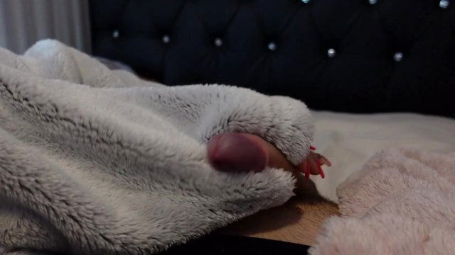 After shower edging handjob, furjob