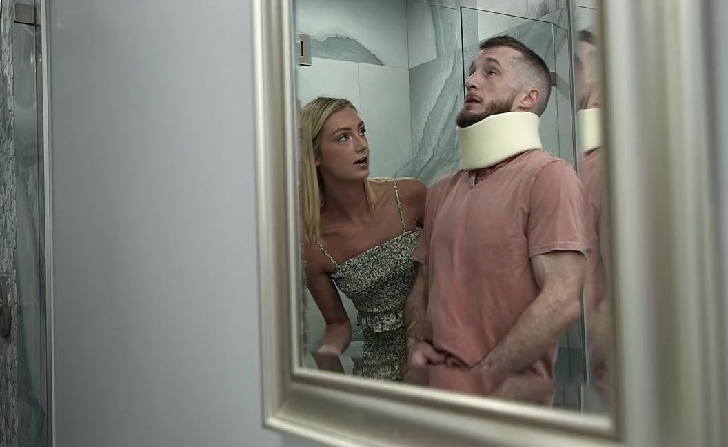 Petite blonde Payton Avery gives wild blowjob ball licking