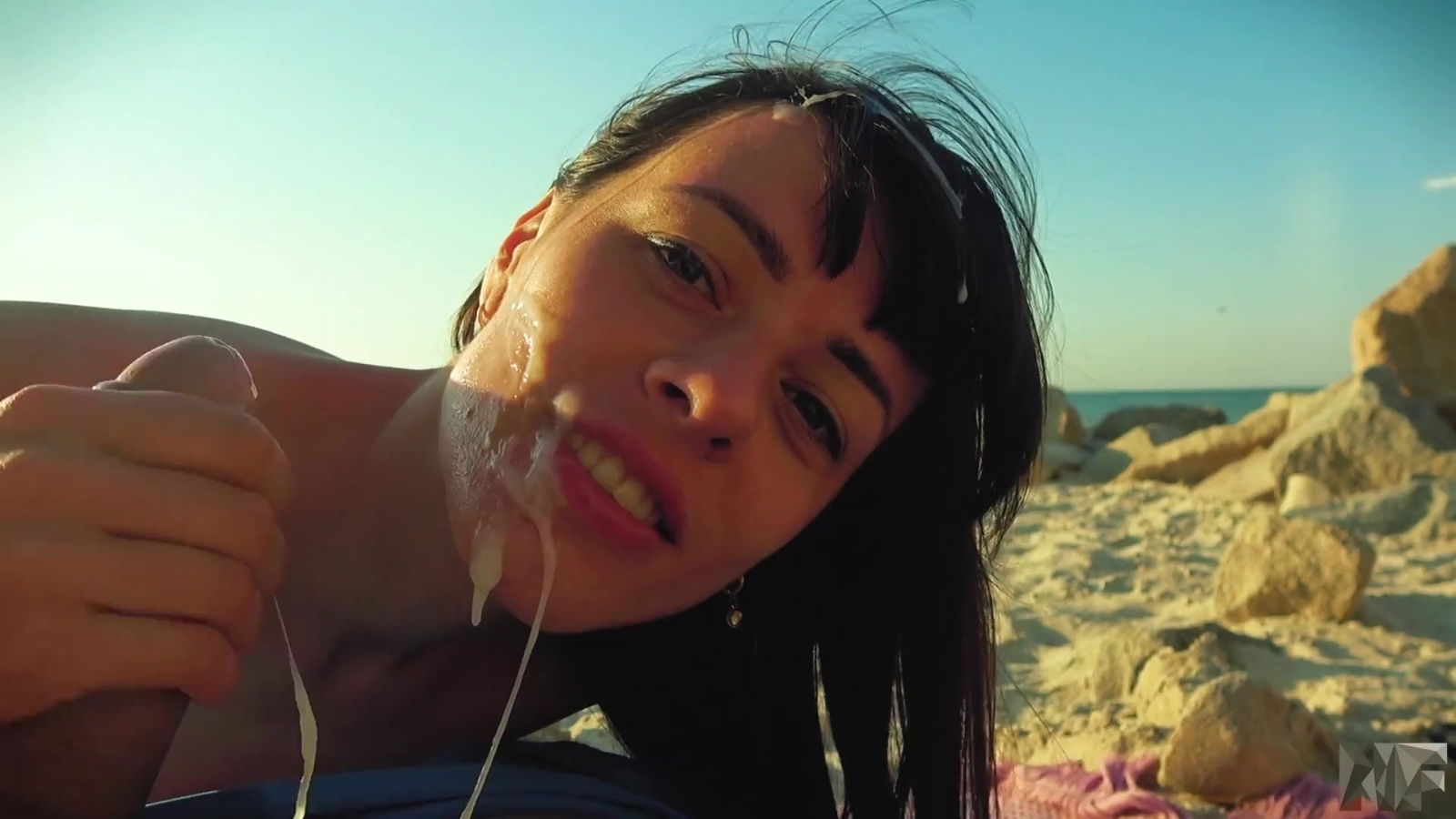 Unstoppable Russian brunette gets soaked jizz cumshot compilation